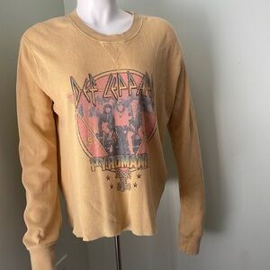 The Vinyl Icon Def Leopard Waffle Knit Top